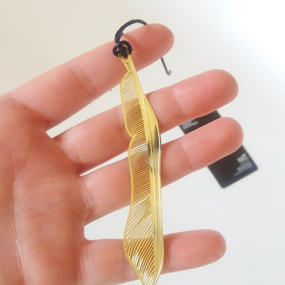Feather Bookmark, Stainless Steel 18K Gold Pltd 🌸